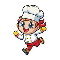 cartoon chef running with a smile vector