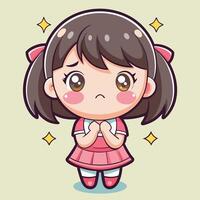 cute little girl with a bow and arrow, illustration vector