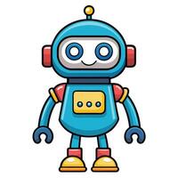 cartoon robot with blue eyes and yellow shoes vector