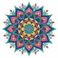 a colorful flower design with a circular design vector