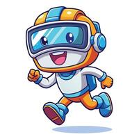 astronaut running with goggles on vector