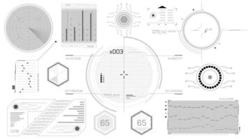 High-tech interface elements pack, on alpha channel video