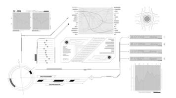 Animated screen with HUD and infographic elements for data handling video