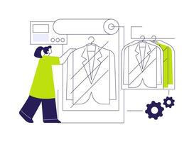 Garment bagging machine abstract concept illustration. vector