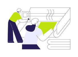 Ironing machine abstract concept illustration. vector