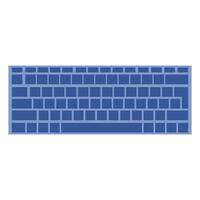 Keyboard illustration element design. Basic elements of computer text input devices, smartphones and digital technology. Qwerty keyboard layout. keyboard icon in blue color vector