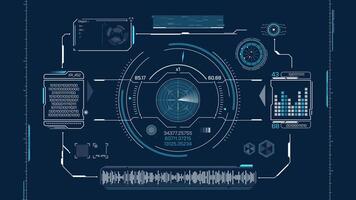 animado interface com hud e infográfico elementos para dados tratamento video