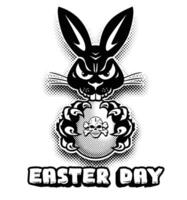 Easter bad rabbit icon vector