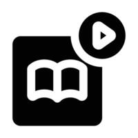 Simple E Learning glyph icon. The icon can be used for websites, print templates, presentation templates, illustrations, etc vector