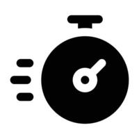 Simple Stopwatch glyph icon. The icon can be used for websites, print templates, presentation templates, illustrations, etc vector