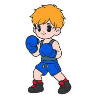 Energetic Boy Excited for Boxing vector