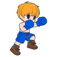 Young Boxer Training with Passion vector
