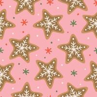 Star Gingerbread Cookies Background Christmas Gingerbread Pattern vector