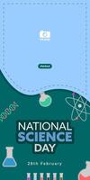 National Science Day. Banner design with abstract element for greeting, advertising, web vector