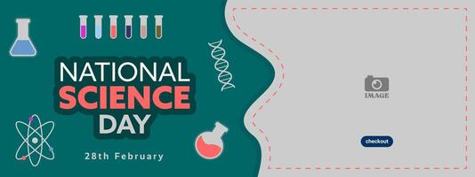 National Science Day. Banner design with abstract element for greeting, advertising, promotion, web vector