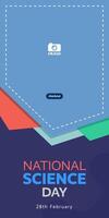 National Science Day. Banner design with abstract element for greeting, advertising, vertical vector