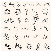 Sketch underline, emphasis, arrows set of shapes vector