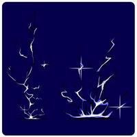 illustration of a sequence of lightning strike silhouettes vector