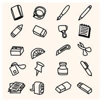 Set of doodle elements back to school. vector