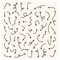 Simple lines made with black arrows hand drawn in various styles vector