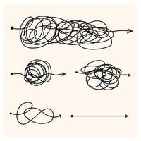 scribble line with direction style doodle vector
