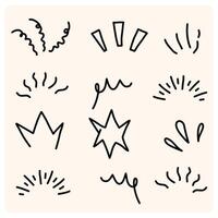 Doodle image set cartoon expression hand drawn doodle vector