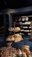 Assorted Baked Goods Display in Old Bakery video