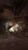 Dark Cave Filled With Dirt and Rocks video