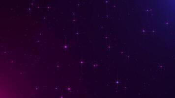 Shiny twinkling pink and blue neon colored stars and glittering particles floating across the frame. Full HD and looping party background animation. video