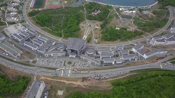 The campus of the Far Eastern Federal University from a bird's eye view video