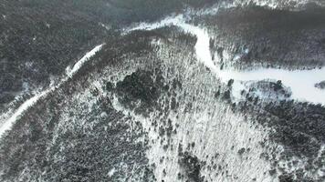 Bird view to the ski slopes of the Gorny vozduh resort video
