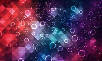 Hexagon abstract geometric colorful background with magical bubbles. soft colorful circles. vector