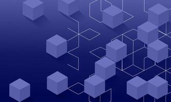 Modern digital geometric cube abstract background. Stylish realistic poster with blue 3d cube background on blue background. vector
