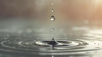 A drop of water falling into a pool of water photo