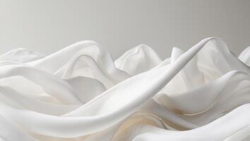 Abstract white fabric waves creating a dynamic and flowing visual texture photo