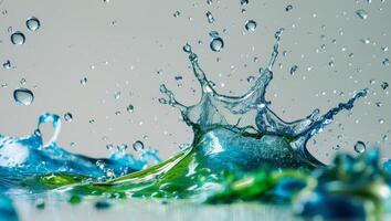 Dynamic water splash with vibrant colorsDynamic water splash with vibrant colors. photo