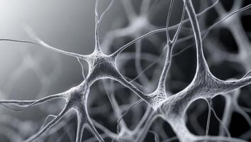 Intricate Network of Neuron Cells Microscopic View of Neural Connections and Synaptic TransmissionIntricate Network of Neuron Cells Microscopic View of Neural Connections and Synaptic Transmission. photo