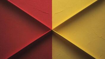 Red and yellow textured background split in half. photo