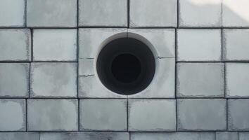 A wall made of blocks with a hole in the middleA wall made of blocks with a hole in the middle. photo