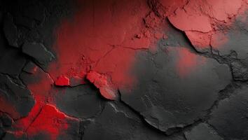 Abstract textured wall with red and black tonesAbstract textured wall with red and black tones. photo