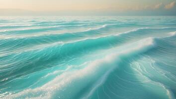 Aerial View of Crystal Clear Turquoise Ocean WavesAerial View of Crystal Clear Turquoise Ocean Waves. photo