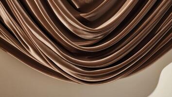 Luxurious brown fabric with elegant folds and smooth texture for fashion design photo