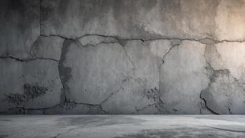 Textured gray concrete wall with grunge finish suitable for abstract backgrounds or as a versatile blank canvas for creative projects photo