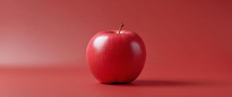 Vibrant red apple on matching background for freshness and simplicityVibrant red apple on matching background for freshness and simplicity. photo