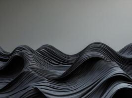 Textured black waves of flowing material photo