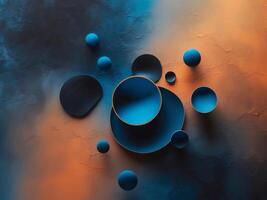 Colorful abstract composition featuring circular shapes arranged playfully on a vibrant backgroundColorful abstract composition featuring circular shapes arranged playfully on a vibrant background. photo