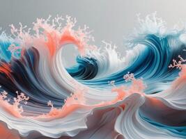Fluid abstract waves create vibrant colors and smooth textures in dynamic composition photo