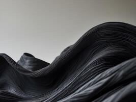 Textured black waves of flowing materialTextured black waves of flowing material. photo