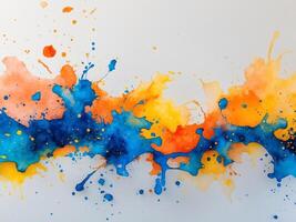 Colorful watercolor splash background with vibrant hues creating dynamic visual appeal photo