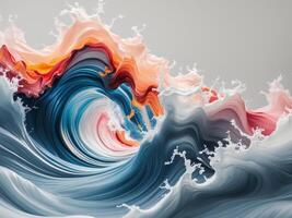 Fluid abstract waves create vibrant colors and smooth textures in dynamic compositionFluid abstract waves create vibrant colors and smooth textures in dynamic composition. photo